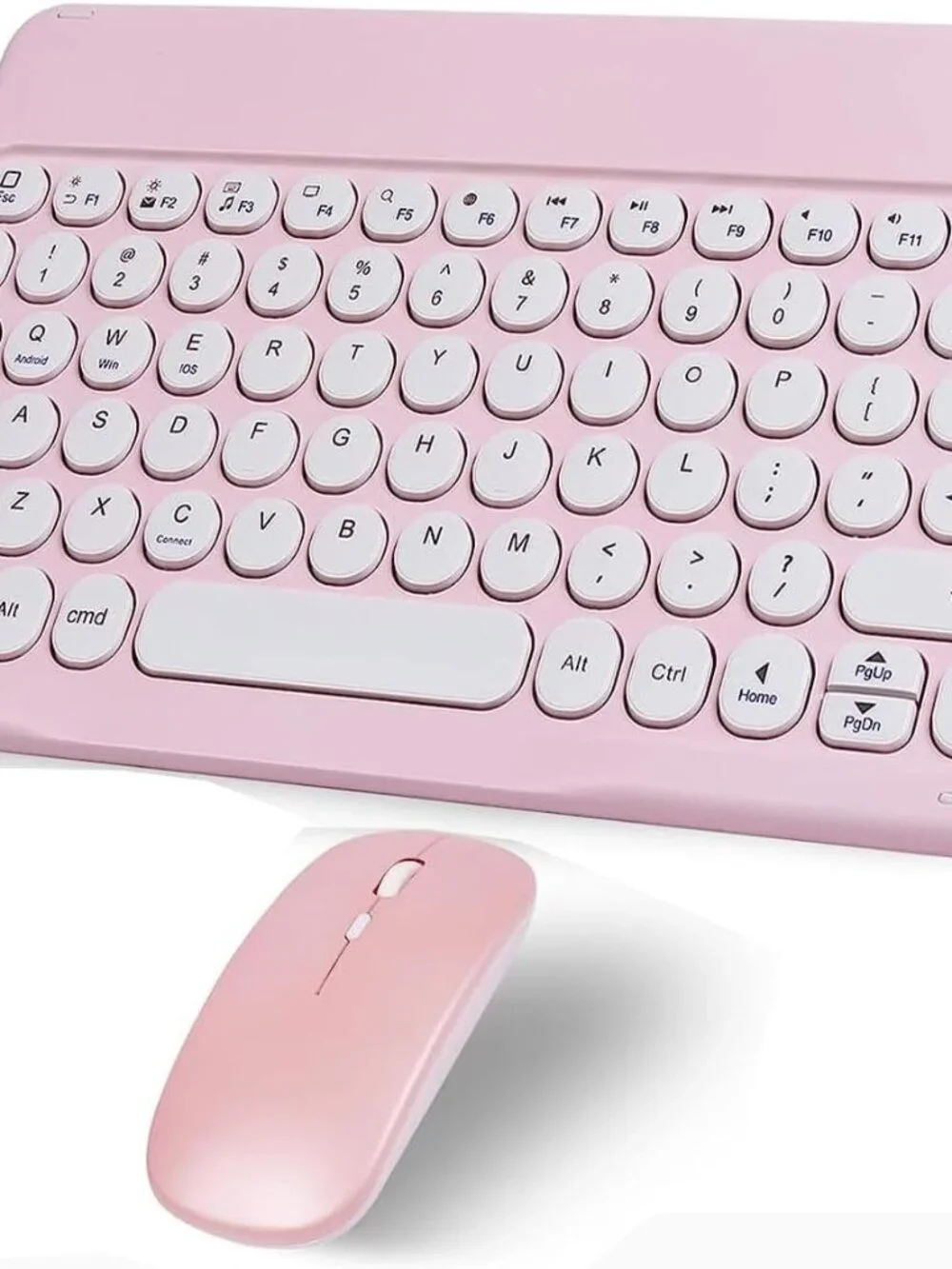 Wireless Bluetooth Keyboard and Mouse Combo Pink Portable